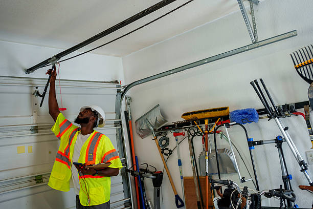 Professional Garage Door Panel Replacement technician working in Waupaca County County, WI